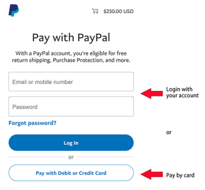 PayPal instructions